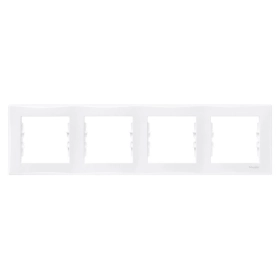 Рамка 4 поста горизонтальная- белый, Schneider Sedna