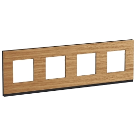 Рамка 4 поста, горизонтальная - дуб/антрацит, Schneider Unica Pure