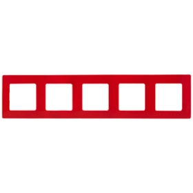 Рамка 5 постов - красная, Legrand Etika