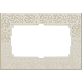 Рамка для двойной розетки, W0082303 - слоновая кость, пластик, Werkel Flock