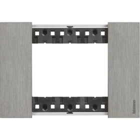 Рамка на 1 пост, 3 модуля, итальянский стандарт — сталь, Bticino Living Now