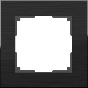 Рамка на 1 пост, W0011708 - черный алюминий, металл, Werkel Aluminium