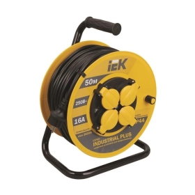 20м 4гн Удлинитель на катушке силовой 4 розетки шнур 20м КГ 3x1.5 УК20 с термозащитой IP44 IEK
