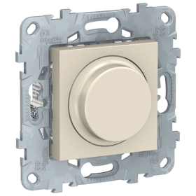 LED светорегулятор Wiser поворотно-нажимной, универсальный 7-200Вт - бежевый, Schneider Unica New