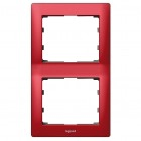 Legrand Galea Life рамка 2 поста вертикальная - красная металл