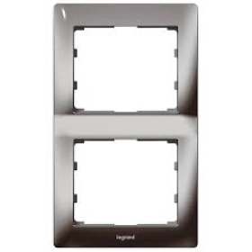 Legrand Galea Life рамка 2 поста вертикальная - тёмный никель металл