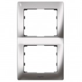Legrand Galea Life рамка 2 поста вертикальная - хром металл