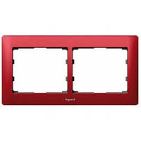 Legrand Galea Life рамка 2 поста горизонтальная - красная металл