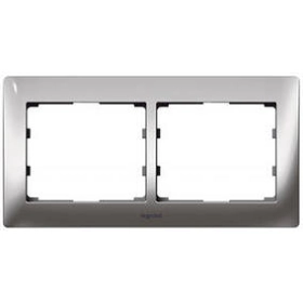 Legrand Galea Life рамка 2 поста горизонтальная - хром металл