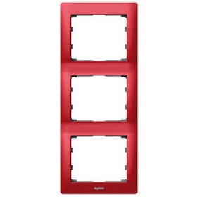 Legrand Galea Life рамка 3 поста вертикальная - красная металл