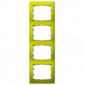 Legrand Galea Life рамка 4 поста вертикальная - зелёная металл