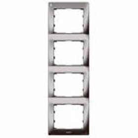 Legrand Galea Life рамка 4 поста вертикальная - тёмный никель металл