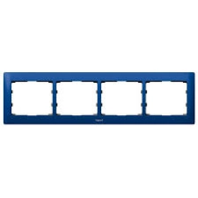 Legrand Galea Life рамка 4 поста горизонтальная - синяя металл