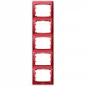 Legrand Galea Life рамка 5 постов вертикальная - красная металл
