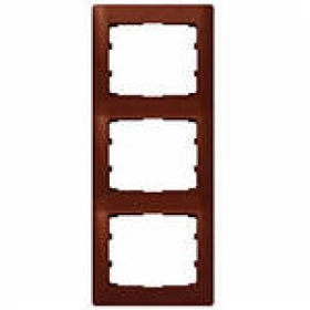 Legrand Galea Life Рамка деревянная на 3 поста вертикальная - махогон