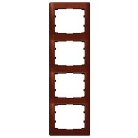 Legrand Galea Life Рамка деревянная на 4 поста вертикальная - махогон