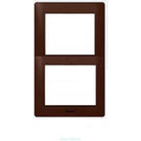 Legrand Galea Life Рамка кожаная на 2 поста вертикальная CLUB - тёмная кожа