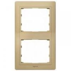 Legrand Galea Life Рамка кожаная на 2 поста вертикальная HAVANA - светлая кожа