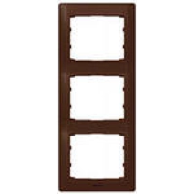 Legrand Galea Life Рамка кожаная на 3 поста вертикальная CLUB - тёмная кожа