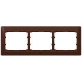 Legrand Galea Life Рамка кожаная на 3 поста горизонтальная CLUB - тёмная кожа