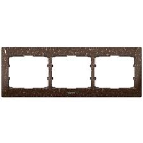 Legrand Galea Life Рамка на 3 поста горизонтальная - кориан Cocoa Brown