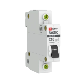 Автоматический выключатель 1P C10 4,5кА EKF Basic ВА 47-29