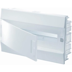 Бокс в нишу 12 мод, белый, белая непрозрачная дверь, с клеммами ABB Mistral IP41