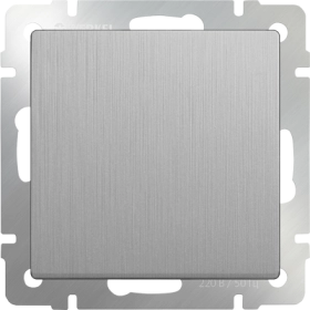 Выключатель проходной, 1 кл - cеребряный рифленый, Werkel, WL09-SW-1G-2W