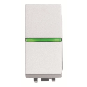 Выключатель 1 кл с подсветкой, 1 модуль - альпийский белый, ABB Zenit (N2101.5 BL)