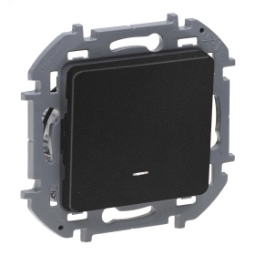 Выключатель 1 кл с подсветкой, 10 AX, 250 В - антрацит INSPIRIA 673613
