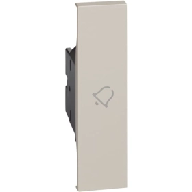 Выключатель 1 кл с символом звонок с подсветкой белого цвета винтовые клеммы 1 модуль — песочный, Bticino Living Now