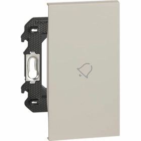 Выключатель 1 кл с символом звонок автоматические клеммы 2 модуля — песочный, Bticino Living Now