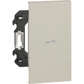 Переключатель проходной 1 кл с символом ключ автоматические клеммы 2 модуля — песочный, Bticino Living Now