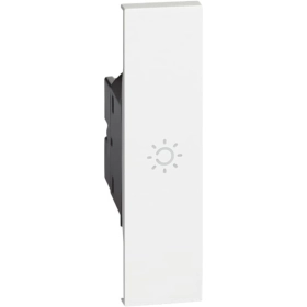 Переключатель проходной 1 кл с символом лампа с подсветкой белого цвета винтовые клеммы 1 модуль — белый, Bticino Living Now