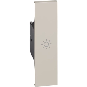 Переключатель перекрестный 1 кл с подсветкой синего цвета и символом лампа 1 модуль — песочный, Bticino Living Now