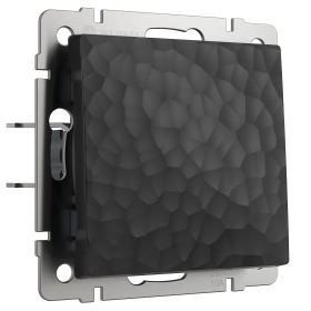Выключатель 1 кл, W1210008 - hammer черный, Werkel