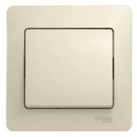 Выключатель 1 кл, в сборе - бежевый, Schneider Glossa