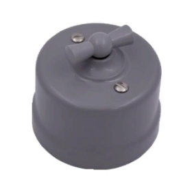 Выключатель перекрестный, пластик — титан, Лизетта, Bironi