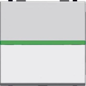 Выключатель 1 кл, с подсветкой - серебро, ABB Zenit (N2201 PL + N2191 VD)