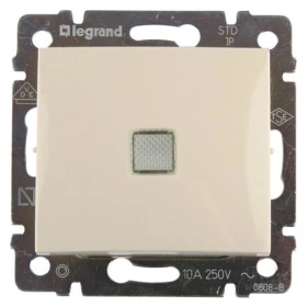 Переключатель промежуточный, 1 кл, с подсветкой - слоновая кость, Legrand Valena