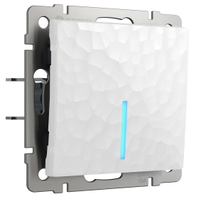 Выключатель 1 кл, с подсветкой, W1210101 - hammer белый, Werkel
