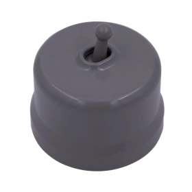 Выключатель 1 кл, тумблерный, пластик — титан, Лизетта, Bironi