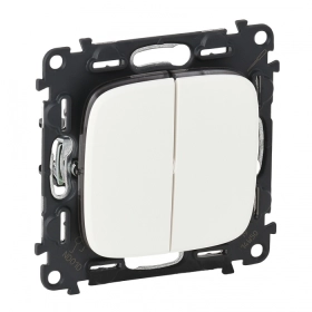 Переключатель проходной, 2 кл, с подсветкой - белый, Legrand Valena Allure