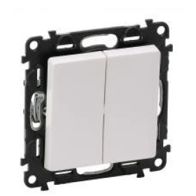 Выключатель 2 кл, кнопочный, 6А - белый, Legrand Valena Life