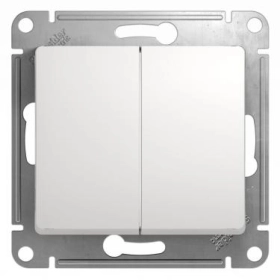 Переключатель проходной, 2 кл - белый, Schneider Glossa