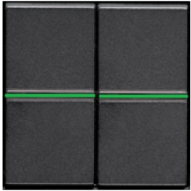 Выключатель 2 кл с подсветкой - антрацит, ABB Zenit (2 х N2101 AN + 2 х N2191 VD)