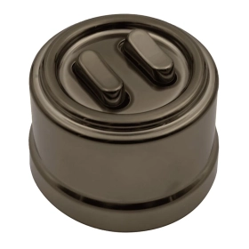 Выключатель 2 кл, клавишный, ручка бронза — бронза, Лизетта, Bironi