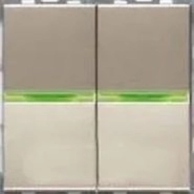 Выключатель 2 кл, с зеленой подсветкой - шампань, ABB Zenit (2 х N2101 CV + 2 х N2191 VD)