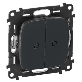 Переключатель проходной, 2 кл, с подсветкой - антрацит, Legrand Valena Allure