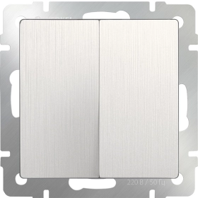 Выключатель проходной 2 кл, WL13-SW-2G-2W - перламутровый рифленый, Werkel